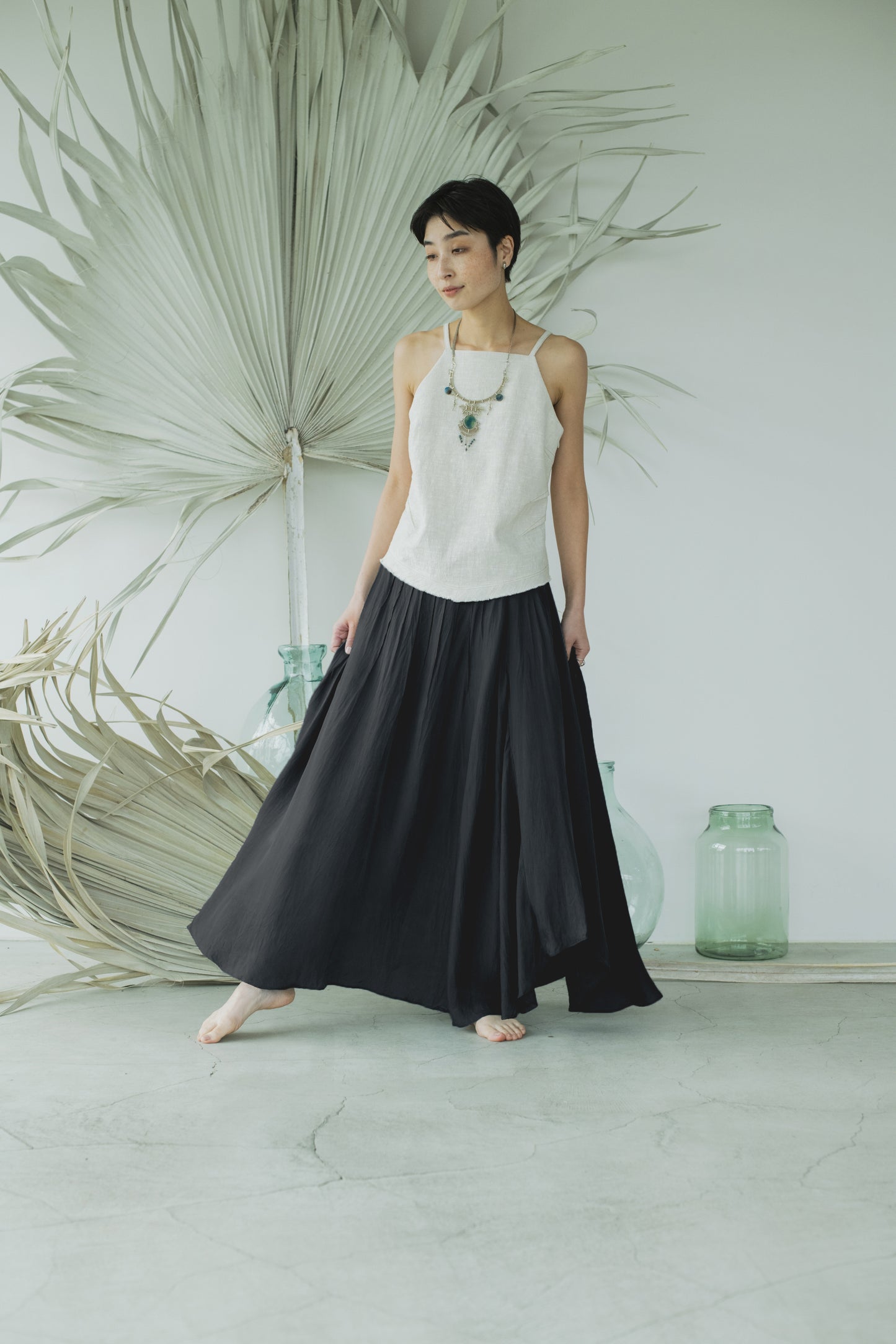 cupro flare skirt