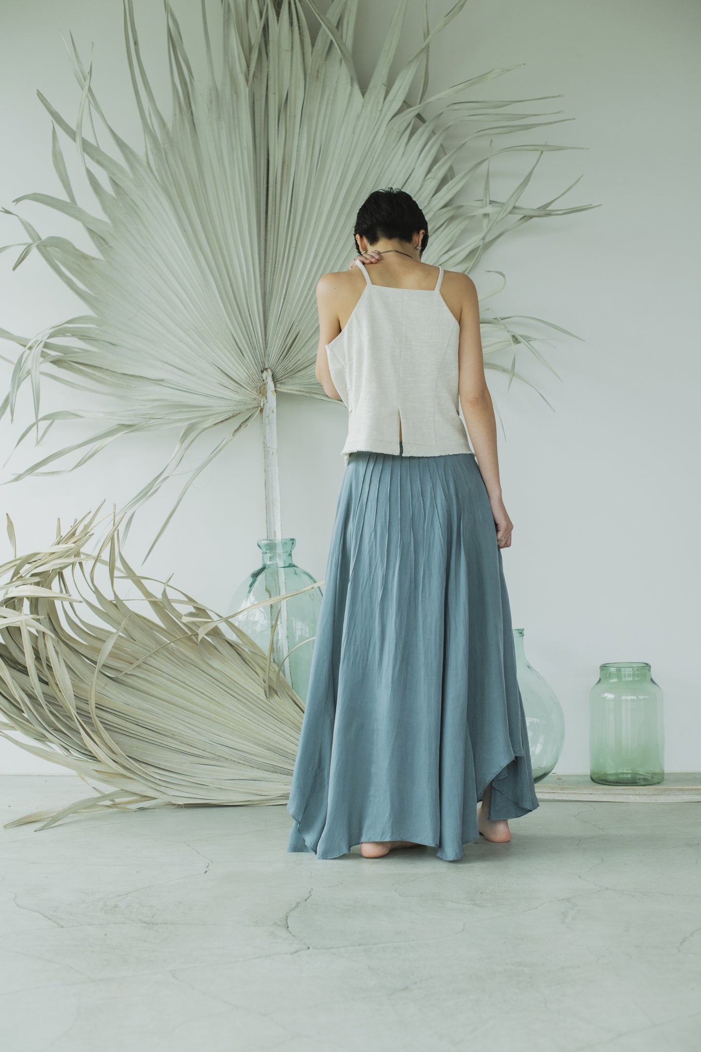 cupro flare skirt