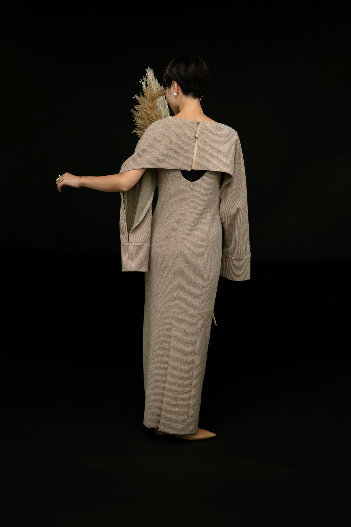 woody rib cape dress【 special offer 50%off 】