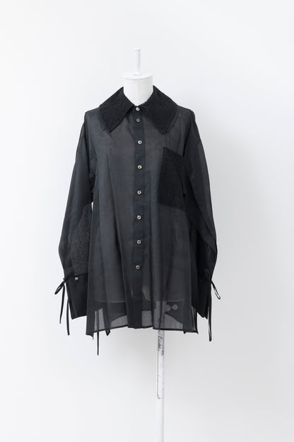 sheer ramie many way dress shirt